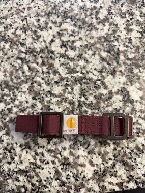 Carhartt Maroon Dog Collar Webbed Nylon with Metal Hardware never used!